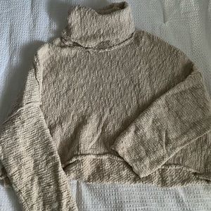 Free people Chunky cropped textured turtle neck